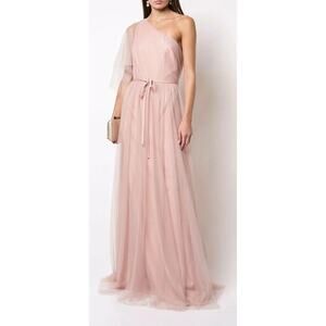 Marchesa Notte Palermo Bridesmaid Gown Womens 10 Blush Pink One Shoulder
